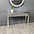 tabella console cristallina a specchio trasparente